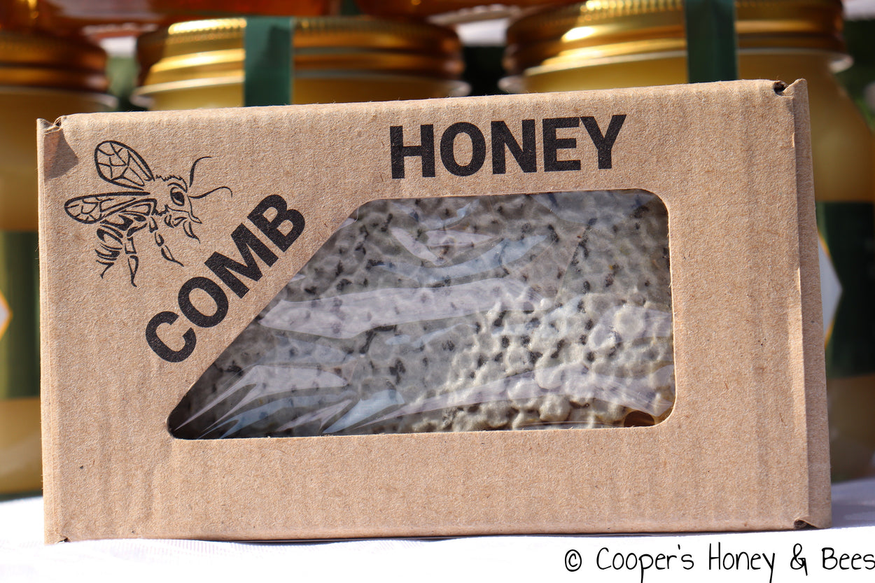 Local honey on the comb