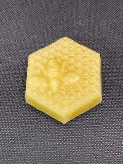 Pure Beeswax hexagonal block with bee (min 28g)